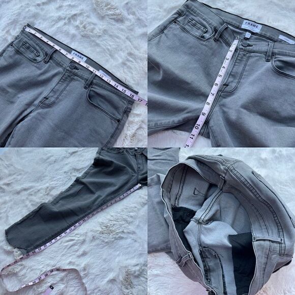 FRAME denim le garcon jeans slim boyfriend high rise gray raw hem women’s sz 30 - Picture 12 of 12